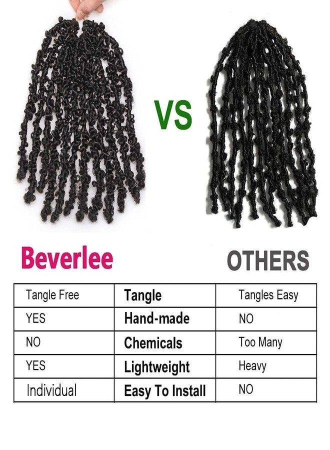 Beverlee Butterfly Locs Crochet Hair Short 2 Packs Black Crochet Bob Hair 12 Inch Messy Distressed Faux Locs Crochet Braids Pre-twisted Soft Locs Hair for Women #1B… - Image 5